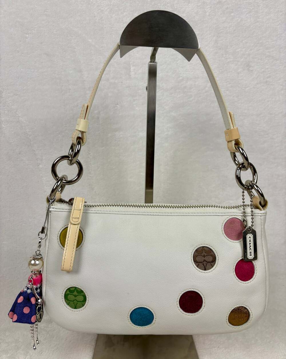 Coach Vintage Y2K Limited Edition Multi-Color Polka Dot Demi Glovetanned Leather
